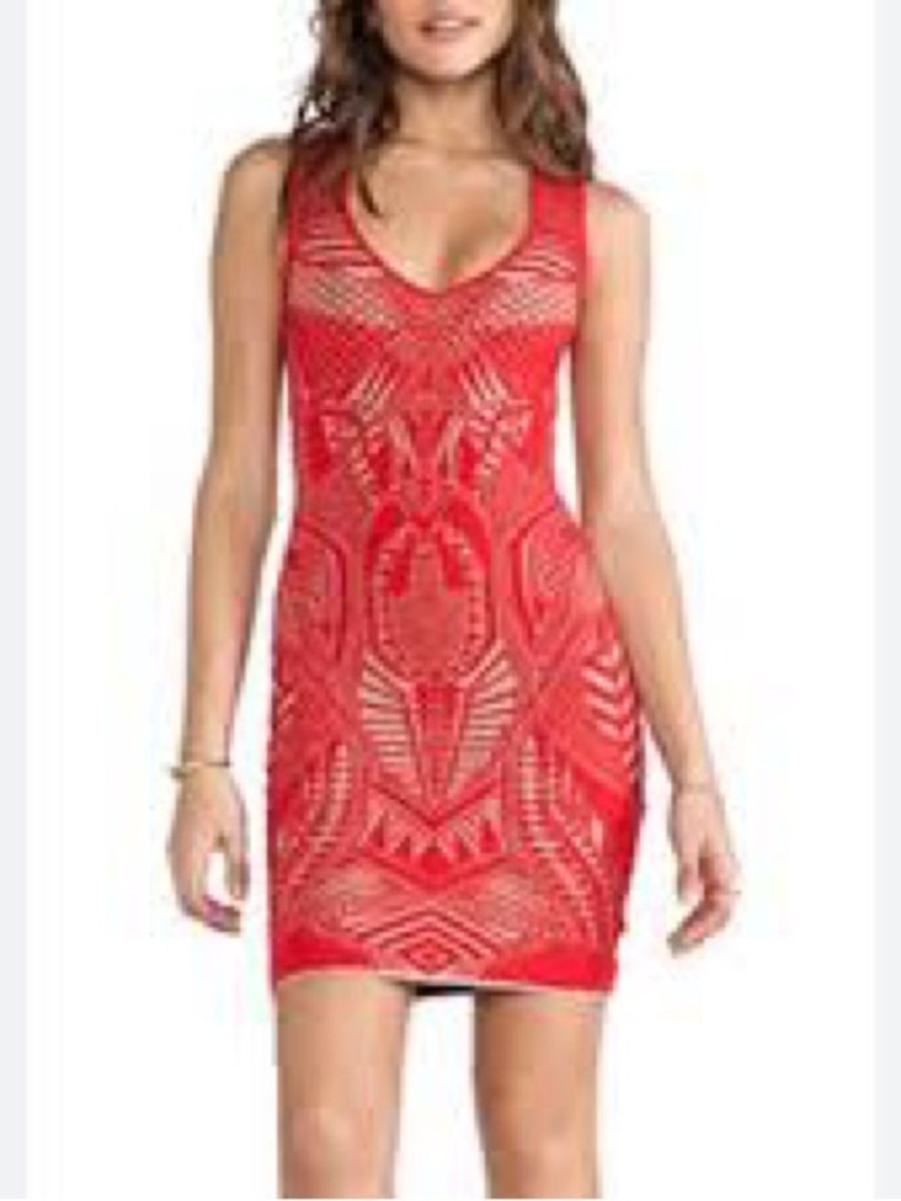 RVN Armor 3D Jacquard Body Con Cocktail Dress M